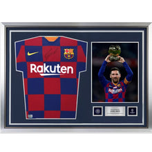 画像をギャラリービューアに読み込む, リオネル・メッシ【直筆サイン入り】FCバルセロナ2019-2020オーセンティックホームユニホーム(フレーム入り)