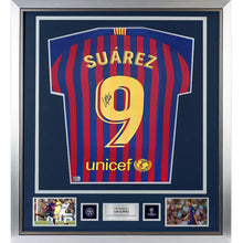 画像をギャラリービューアに読み込む, ルイス・スアレス【直筆サイン入り】2018-2019FCバルセロナホームユニホーム(フレーム入り)