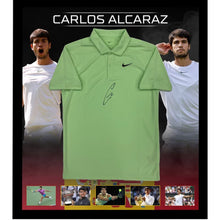 画像をギャラリービューアに読み込む, =残り1点= カルロス・アルカラス【直筆サイン入り】テニスシャツ(フレーム入り)