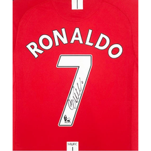 画像をギャラリービューアに読み込む, =残り1点= クリスティアーノ・ロナウド【直筆サイン入り】マンチェスター・ユナイテッドホームユニホーム(フレーム入り)