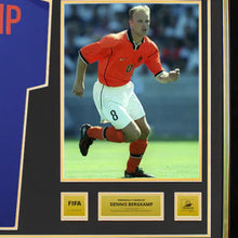 画像をギャラリービューアに読み込む, =残り1点= デニス・ベルカンプ【直筆サイン入り】1998 FIFAワールドカップ オランダ代表 1998-00 アウェイユニフォーム(額装・フレーム入り)