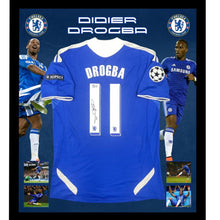 画像をギャラリービューアに読み込む, ディディエ・ドログバ【直筆サイン入り】チェルシーホームユニホーム(フレーム入り)