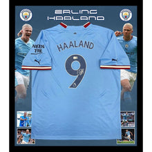 画像をギャラリービューアに読み込む, ハーランド【直筆サイン入り】マンチェスター・シティ ユニフォーム(フレーム入り)