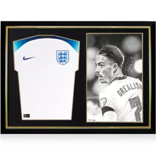 画像をギャラリービューアに読み込む, ジャック・グリーリッシュ 【直筆サイン入り】イングランド代表 2022 ユニホーム(フレーム入り)