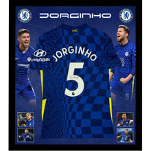 画像をギャラリービューアに読み込む, =残り1点= ジョルジーニョ 【直筆サイン入り 】チェルシーホームユニホーム(フレーム入り)