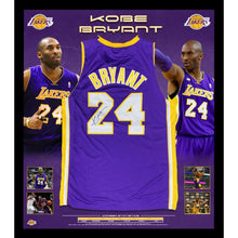 画像をギャラリービューアに読み込む, コービー・ブライアント【直筆サイン入り】ロサンゼルス・レイカーズ紫ユニホーム(フレーム入り)