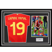 画像をギャラリービューアに読み込む, ラミン・ヤマル【直筆サイン入り】2024-25 スペイン代表ユニフォーム(フレーム入り)