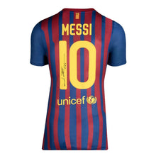 画像をギャラリービューアに読み込む, リオネル・メッシ 【直筆サイン入り】 FCバルセロナ 2011-12 ホームユニホーム(フレーム入り)