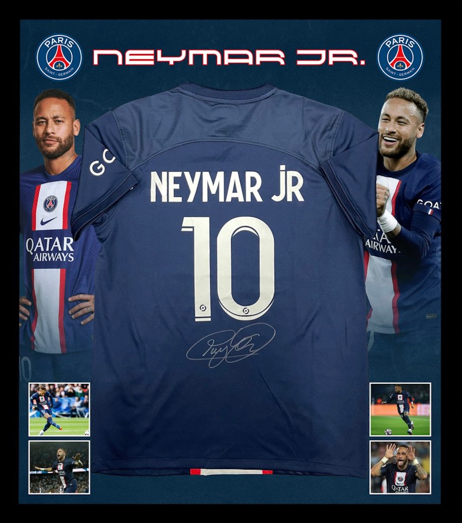 額入り】ネイマール直筆サイン入り PSG ユニフォーム – AuthentiCo.