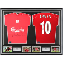 画像をギャラリービューアに読み込む, ロビー・ファウラー&マイケル・オーウェン【直筆サイン入り】リバプールユニホーム(フレーム入り)