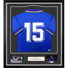 画像をギャラリービューアに読み込む, ロベルト・バッジョ【直筆サイン入り】イタリア代表ユニホーム 1990年ワールドカップ モデル(フレーム入り)