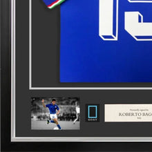 画像をギャラリービューアに読み込む, ロベルト・バッジョ【直筆サイン入り】イタリア代表ユニホーム 1990年ワールドカップ モデル(フレーム入り)