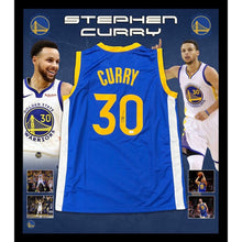 画像をギャラリービューアに読み込む, 【額入り】ステフィン・カリー 直筆サイン入り ゴールデンステート・ウォーリアーズ ス ユニフォーム(NIKE・ブルー)※残り1点