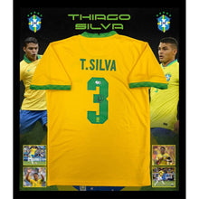 画像をギャラリービューアに読み込む, =残り1点=チアゴ・シウバ【直筆サイン入り】ブラジル代表ホームユニホーム(フレーム入り)