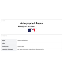 画像をギャラリービューアに読み込む, 【2023 AL MVPグラフィック】大谷翔平 ロサンゼルス・エンゼルス オーセンティック 直筆サイン入りユニフォーム<レッド>