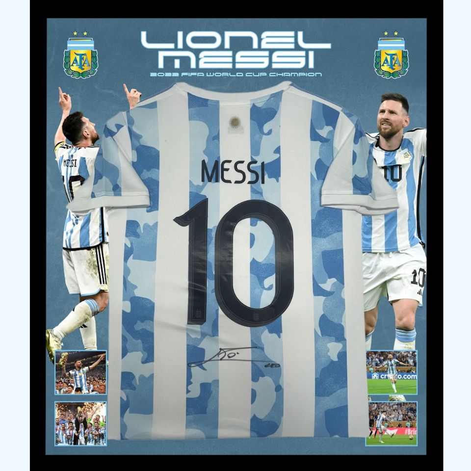 値引きLionel Messi 直筆サイン入り サイン入りユニフォーム メッシ 高級額装 サイン ユニフォーム バルセロナ 実使用、サイン入り