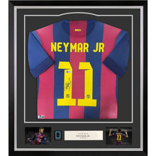 画像をギャラリービューアに読み込む, ネイマール【直筆サイン入り】2014-15FCバルセロナホームユニホーム(フレーム入り)