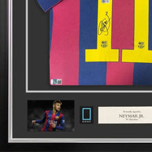 画像をギャラリービューアに読み込む, ネイマール【直筆サイン入り】2014-15FCバルセロナホームユニホーム(フレーム入り)