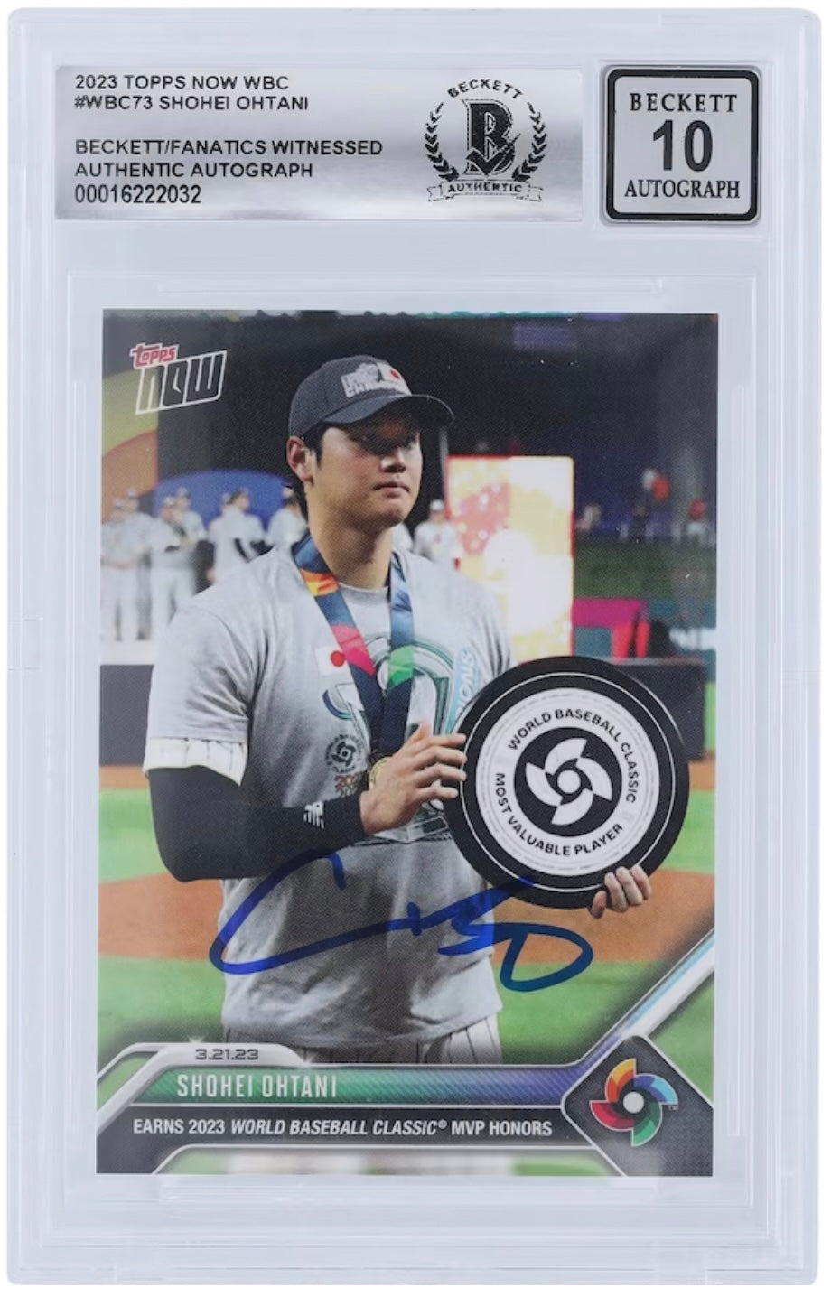 野球【PSA10】大谷翔平 Topps Now 2023 WBC MVP カード - 記念グッズ