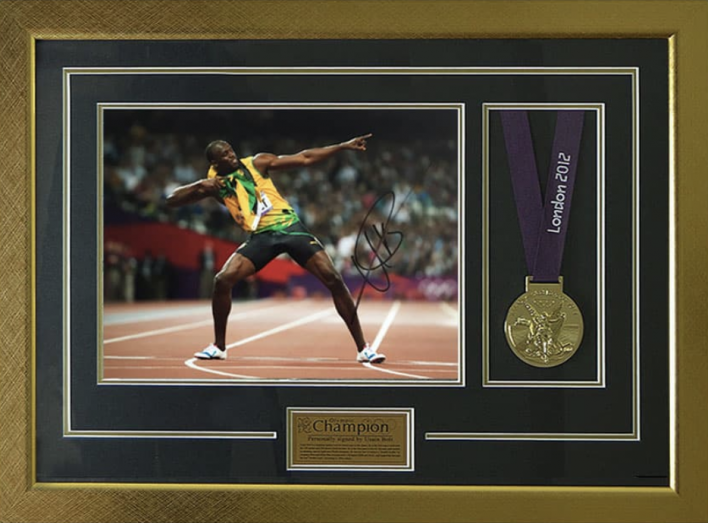 額入り】ウサインボルト直筆サイン入りフォト&2012ロンドン五輪 額入り】ウサインボルト直筆サイン入りフォト&2012ロンドン五輪