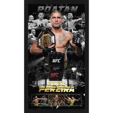 画像をギャラリービューアに読み込む, アレックス・ペレイラ【直筆サイン入り】UFC オープンフィンガーグローブ（額装・フレーム入り）
