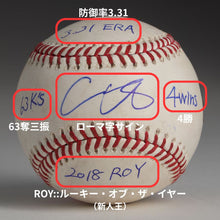 画像をギャラリービューアに読み込む, 【実使用】ロサンゼルス・エンゼルス 大谷翔平 直筆サイン入り  試合使用MLB公式野球ボール 2018年新人王シーズン 複数の直筆ピッチング記録入り - 限定版 #1/1
