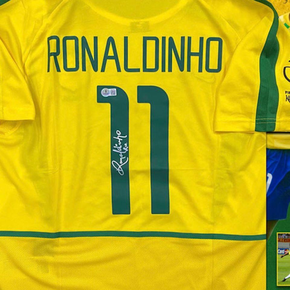 Ronaldinho 直筆サイン入り ブラジル代表 ユニフォーム ロナウジーニョ【直筆サイン入り】2002 FIFAワールドカップ ブラジル