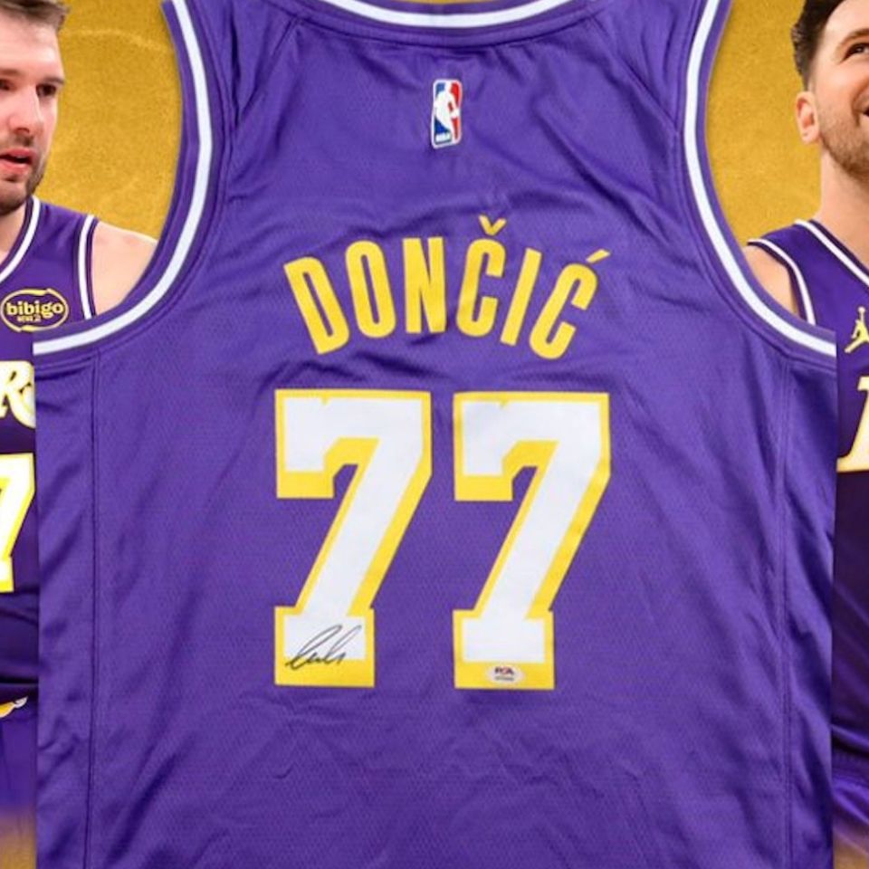 ルカ・ドンチッチ【直筆サイン入り】ロサンゼルスレイカーズ パープル