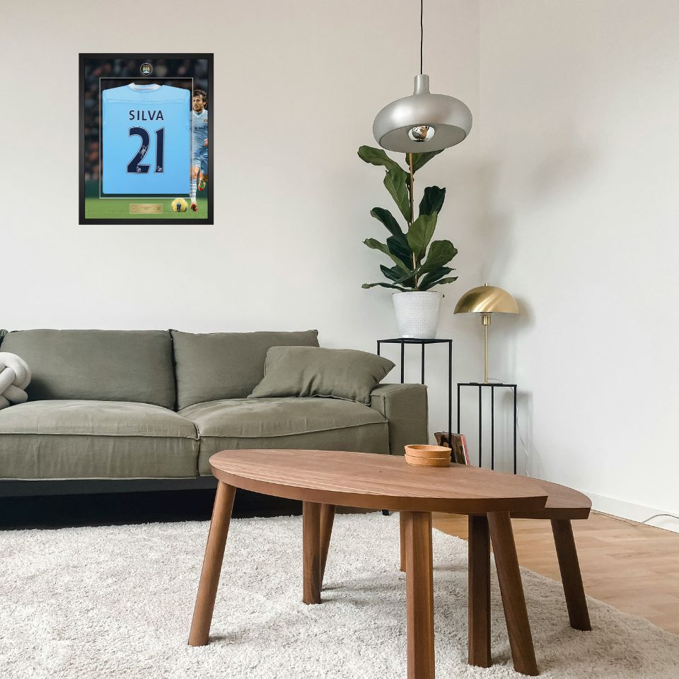 直筆サイン入り写真 ダビド・シルバ マンチェスター・シティFC SA鑑定済 ダビド・シルバ 直筆サイン入りユニフォーム(マンチェスター