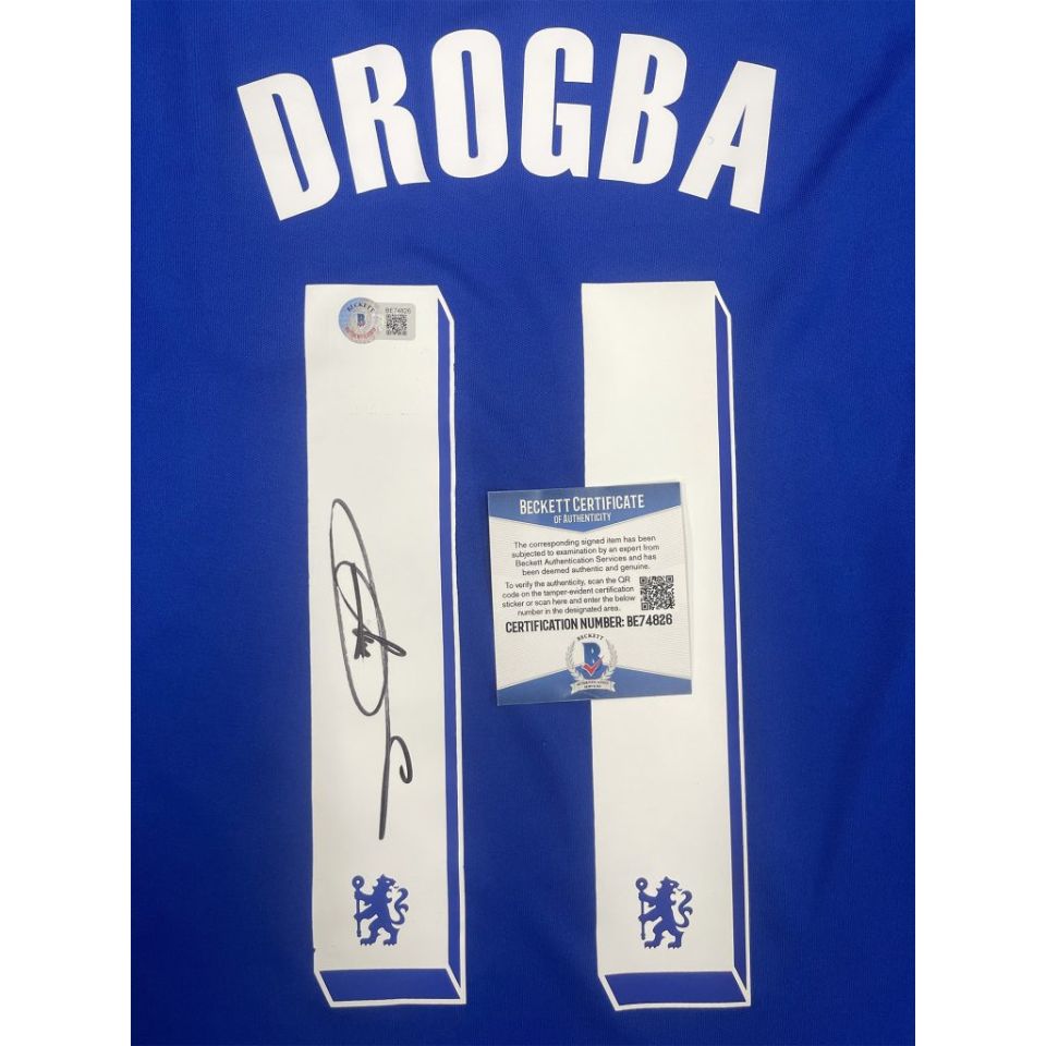ディディエ・ドログバ【直筆サイン入り】チェルシーホームユニホーム