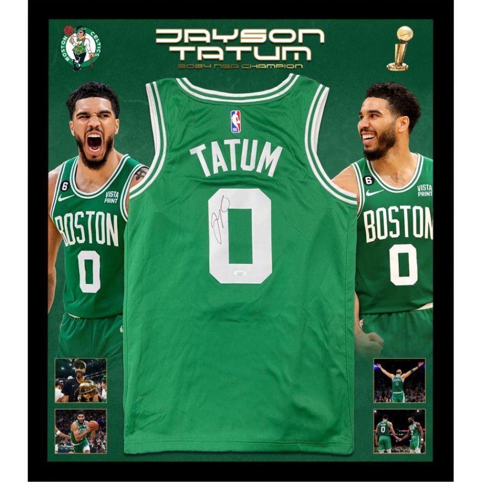 =残り1点=  ジェイソン・テイタム【直筆サイン入り】 2023-24ボストン・セルティックスユニホーム  NBAファイナル優勝記念(フレーム入り)