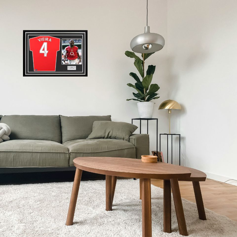 パトリック・ヴィエラ【直筆サイン入り】アーセナル ホーム ユニホーム