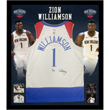 画像をギャラリービューアに読み込む, =残り1点= ザイオン・ウィリアムソン【直筆サイン入り】ニューオーリンズペリカンズユニホーム(フレーム入り)
