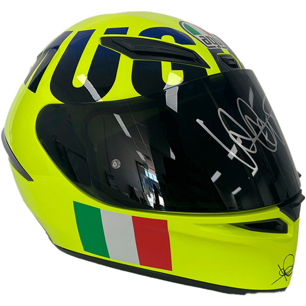 バレンティーノ・ロッシ 直筆サイン入り ヘルメット　AGV K1 ROSSI MUGELLO 2016